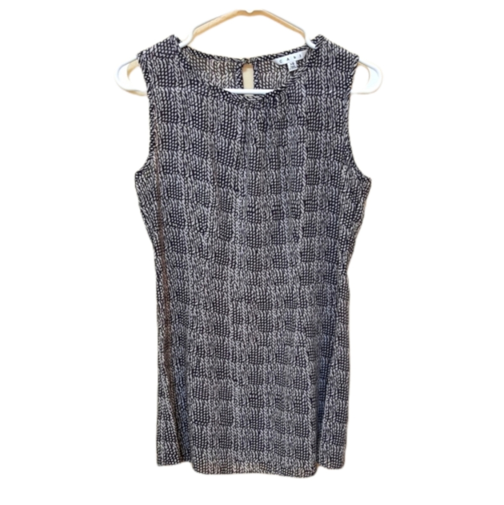 CAbi Extra Tunic Blouse Black and Greyish White